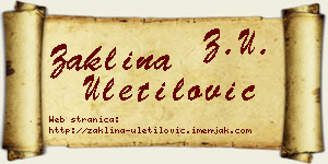 Žaklina Uletilović vizit kartica